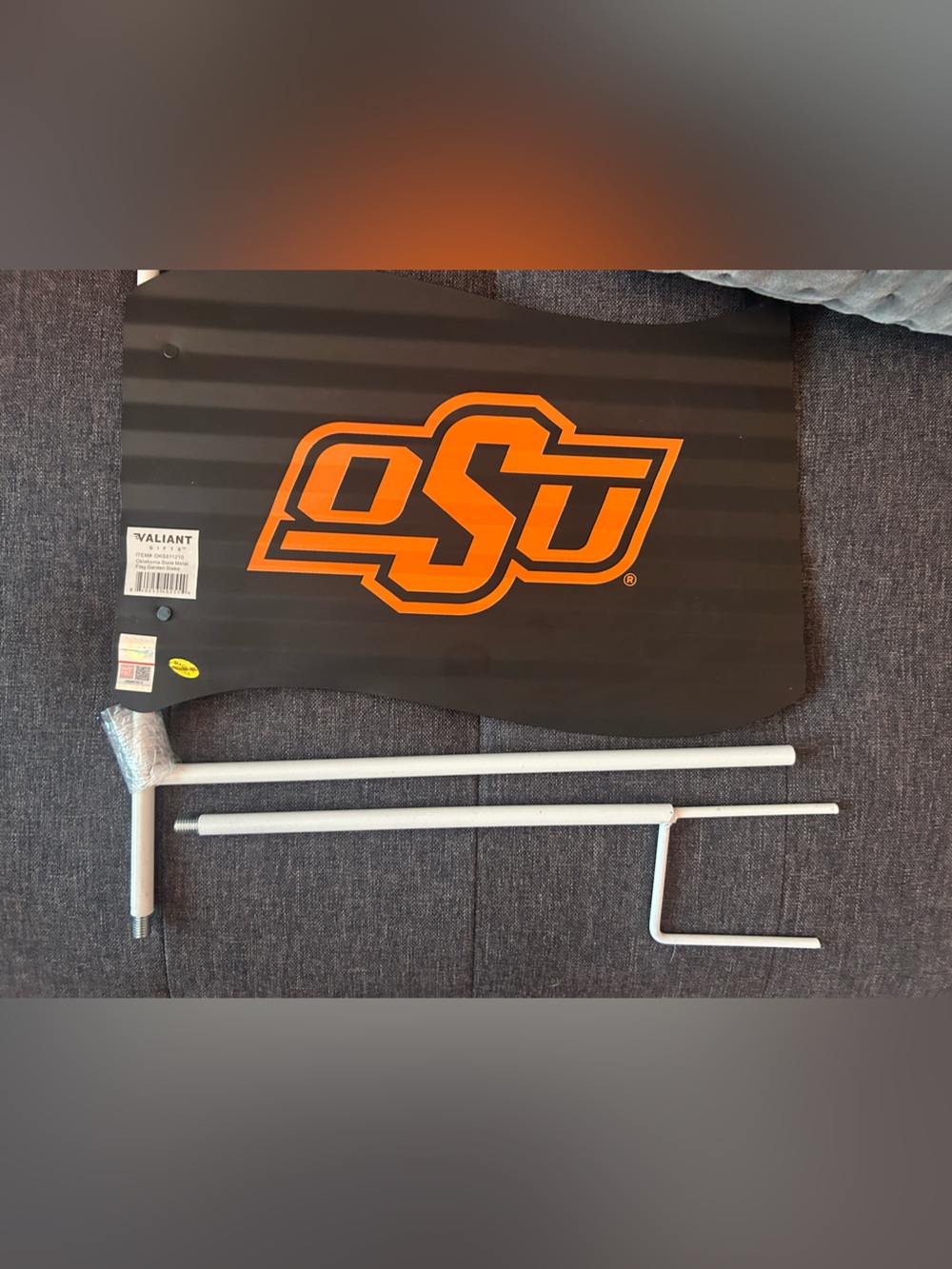 OSU Orange & Black Garden Flag with Metal Stand